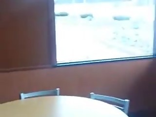 Two girls in Burger King